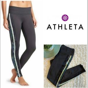Athleta Sonar Stripe Leggings Yoga Workout Pants Athletic Running Tights Small